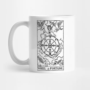 The Wheel of Fortune Tarot in black Mug